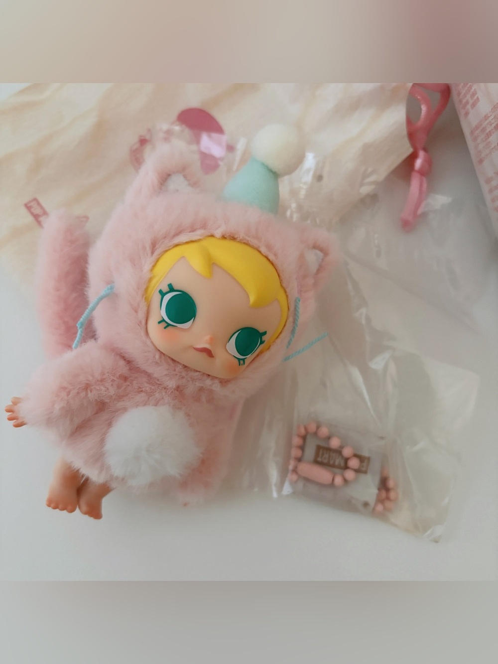 Pop Mart Baby Molly Plush Keychain - Pink